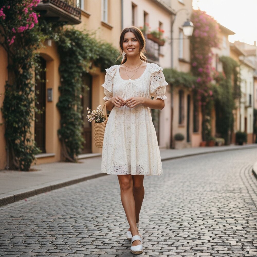 EN SAISON Cavaretta Mini Dress Off White